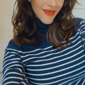 Classic Navy Striped Turtle Neck